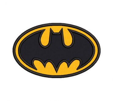 Diseño bordado logo de batman con Aplicación