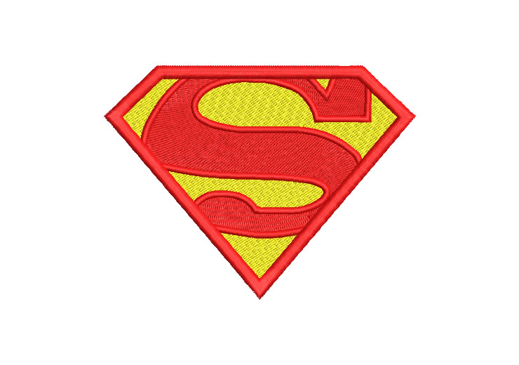 Diseño bordado logo superman color rojo