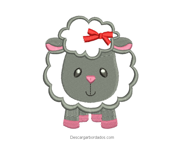 Diseño bordado de oveja para máquina