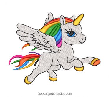 Diseño bordado pony unicornio peluche