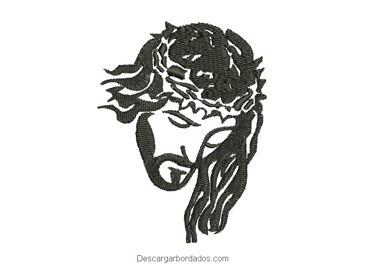 Diseño bordado rostro de jesus para bordar