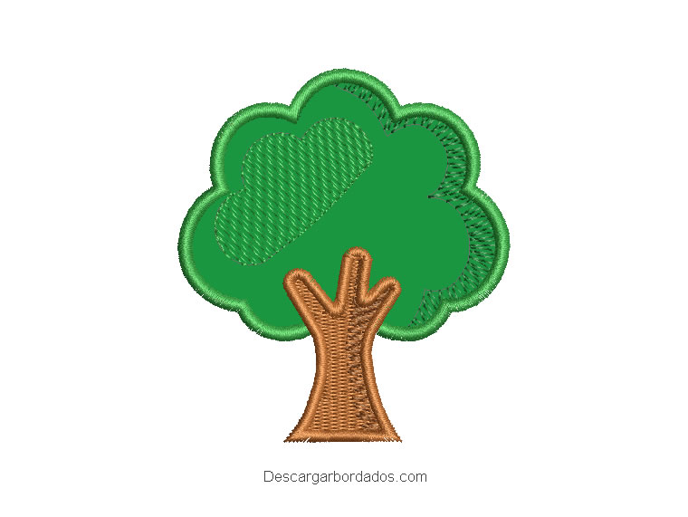 Diseño bordado árbol con aplicación