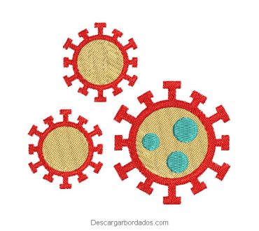 Diseño de coronavirus para bordar en máquina