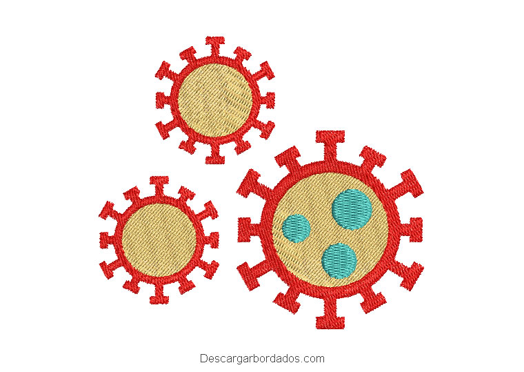 Diseño de coronavirus para bordar en máquina