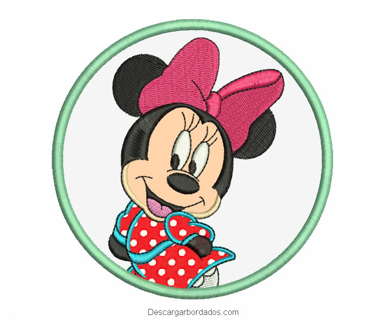 Diseño de Minnie Mouse con aplicación para bordado