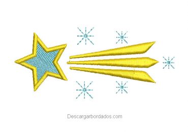 Diseños bordado de estrella fugaz