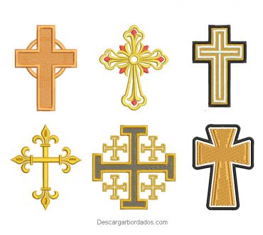 Diseños bordados cruz religiosa cristiana católica