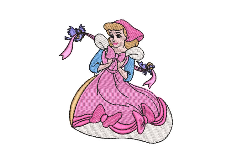 Disney Princess Cinderella Pink Embroidery Designs