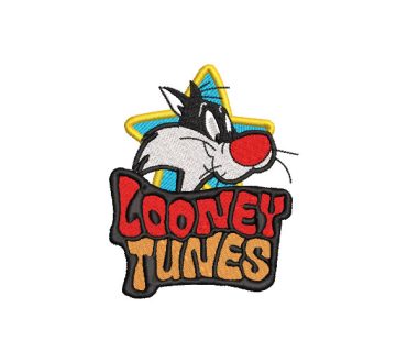 El gato Silvestre con letra Looney Tunes Diseños de Bordado