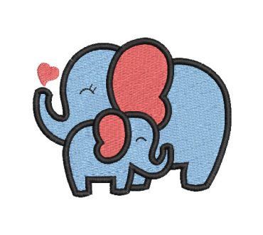 Elefante con bebé Diseños de Bordado