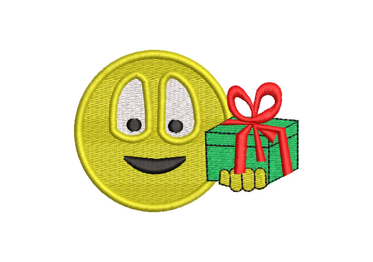 Emoticones con Regalo Diseños de Bordado