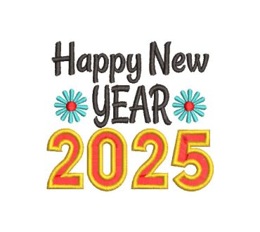 Feliz Año Nuevo 2025 Diseños de Bordado