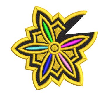 Flor Dorada en el hombro de Rumi Kpop Huntrix Diseños de Bordado