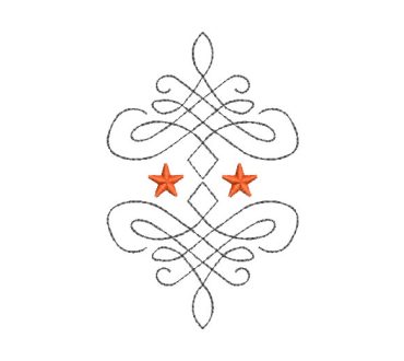 Flor Remolino con Estrella Diseños de Bordado