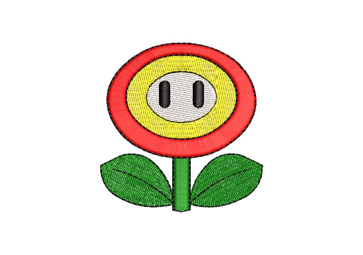 Flor de Fuego Super Mario Bros Diseños de Bordado
