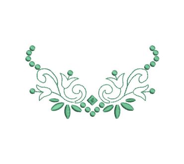 Flores Arabescos Verde Diseños de Bordado