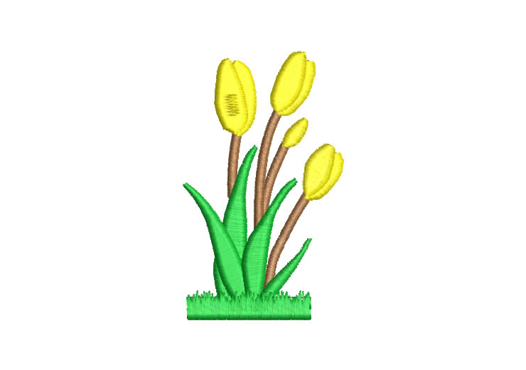 Flores Tulipanes Diseños de Bordado