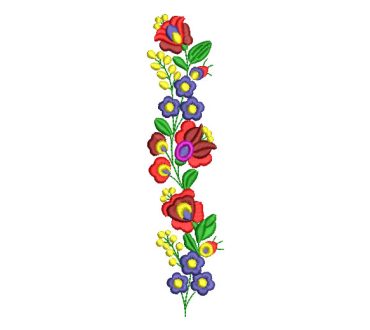 Flores con Hojas de Colores Artístico Diseños de Bordado