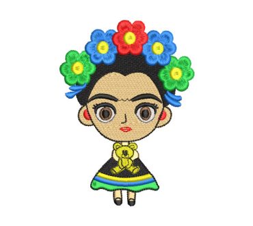Frida Kahlo Muñeca Infantil Diseños de Bordado