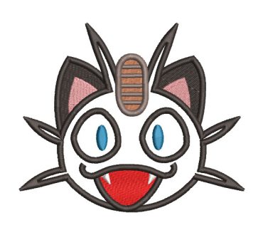 Gato de Pokémon Meowth Diseños de Bordado