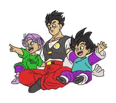 Gohan Goten y Trunks Dragon Ball Z Diseños de Bordado