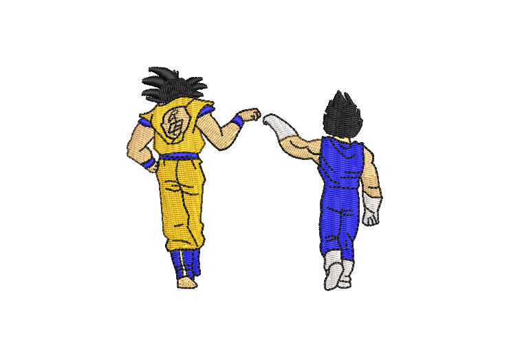Goku y Vegeta Dragon Ball Z Diseños de Bordado