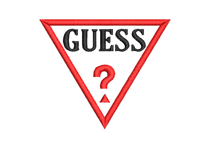 Guess Logo Triángulo Diseños de Bordado