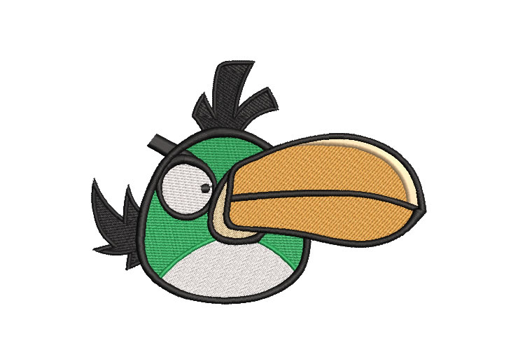 Hal Pájaro Verde Angry Birds Diseños de Bordado
