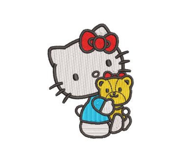 Hello Kitty con Oso Diseños de Bordado