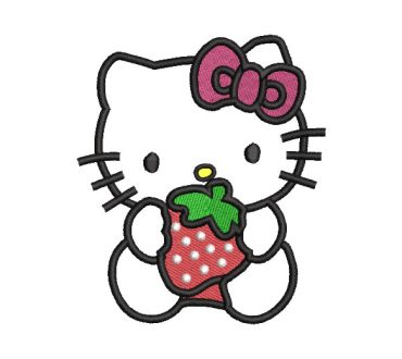 Hello Kitty con su clasico Diseños de Bordado