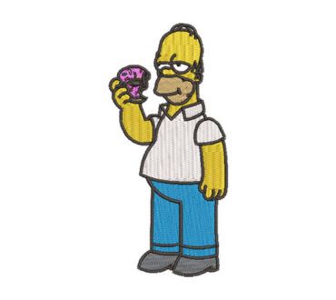 Homero Simpson Comiendo Rosquilla Diseños de Bordado