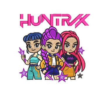 Huntrix Rumi Mira y Zoey Diseños de Bordado