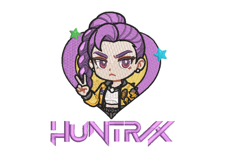 Huntrix Rumi Personaje Diseños de Bordado