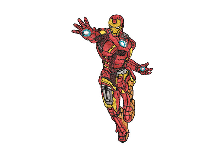 Iron Man Hombre de Hierro Superhéroe Diseños de Bordado