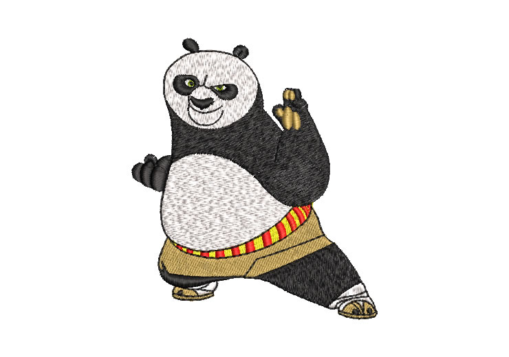 Kung Fu Panda Po Diseños de Bordado