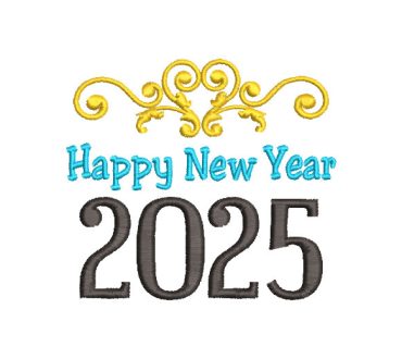 Letra Feliz Año Nuevo 2025 Diseños de Bordado