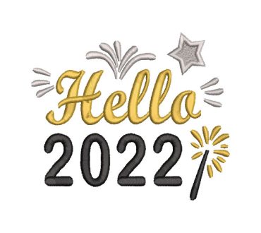 Letra Hello 2022 Diseños de Bordado