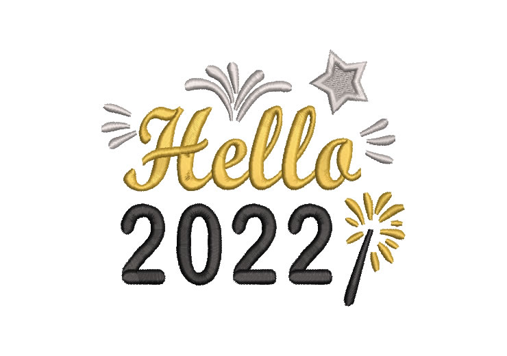 Letra Hello 2022 Diseños de Bordado