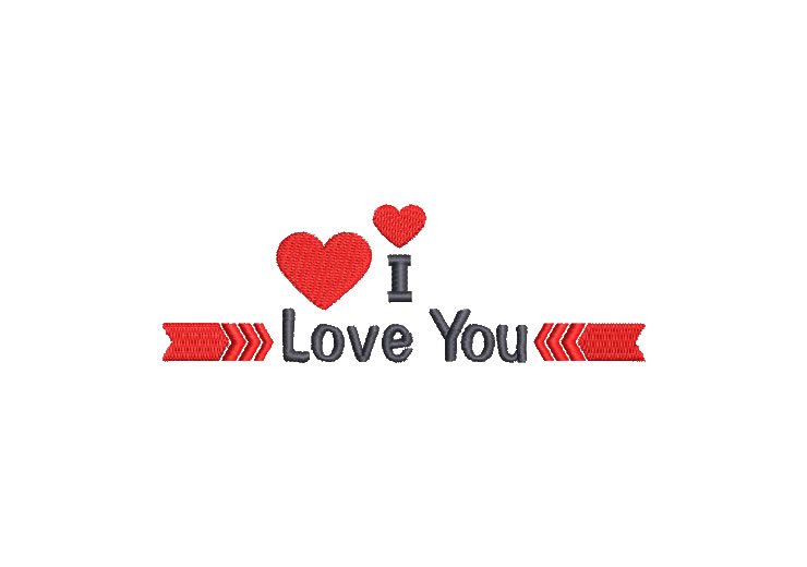 Letra I Love You Diseños de Bordado