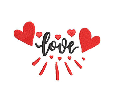 Letra Love con Corazón Diseños de Bordado