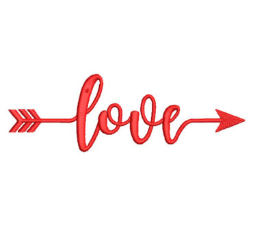 Letra Love con Flecha Diseños de Bordado
