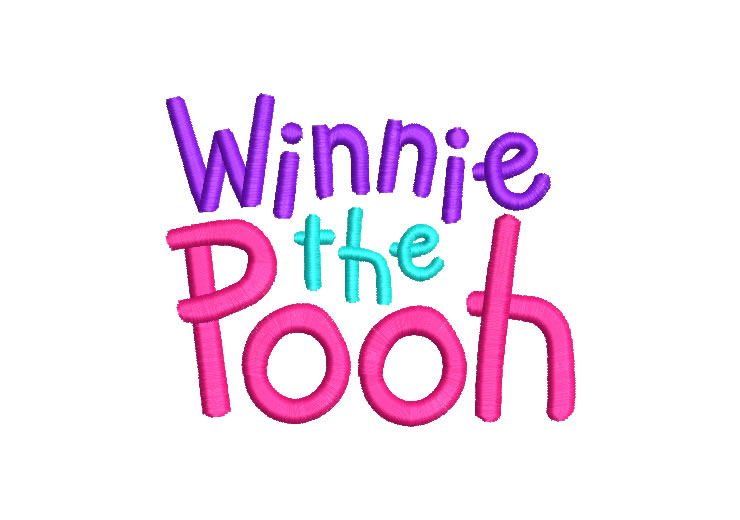 Letra Winnie The Pooh Diseños de Bordado