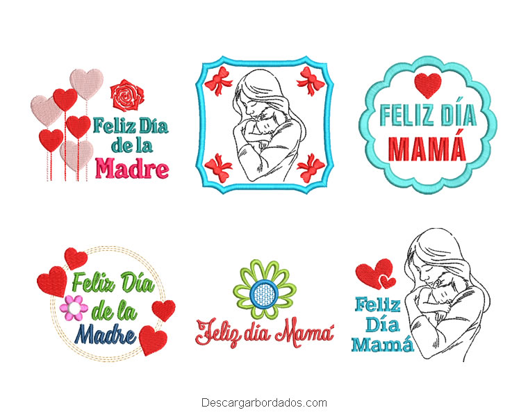 Letras y Diseños Bordados para el Día de la Madre