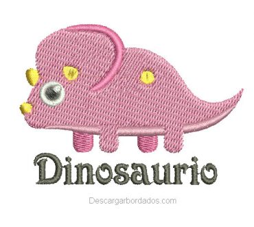 Diseño Bordado de Dinosaurio con Letra gratis