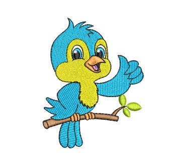 Lindo Pájaro Azul Saludando Diseños de Bordado
