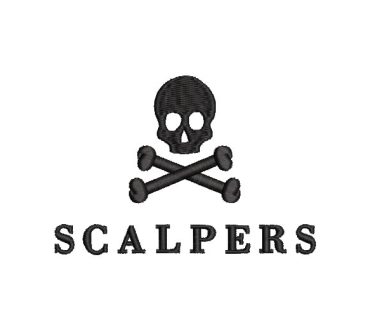 Logo Calavera Scalpers con Letra Diseños de Bordado