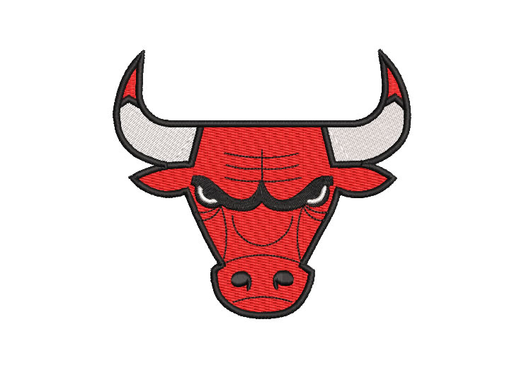 Logo Chicago Bulls NBA Diseños de Bordado