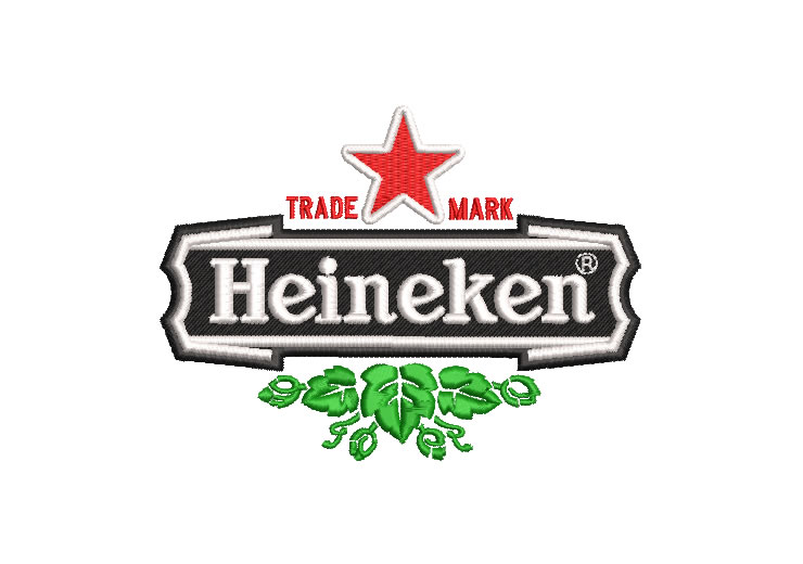 Logo Heineken con Letra Diseños de Bordado