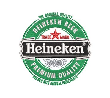 Logo Heineken letras con estrella roja Diseños de Bordado