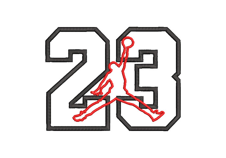 Logo Jordan 23 Aplique Diseños de Bordado
